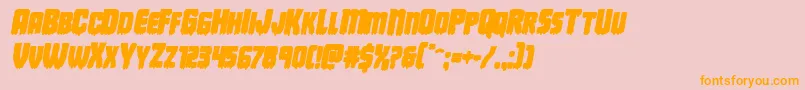 Deathbloodboldital-Schriftart – Orangefarbene Schriften auf rosa Hintergrund