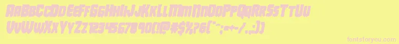 Deathbloodboldital-fontti – vaaleanpunaiset fontit keltaisella taustalla