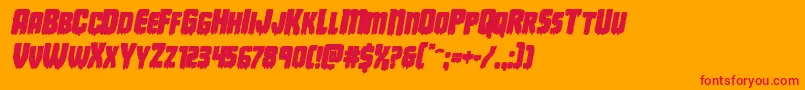 Deathbloodboldital-Schriftart – Rote Schriften auf orangefarbenem Hintergrund