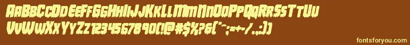 Deathbloodboldital Font – Yellow Fonts on Brown Background