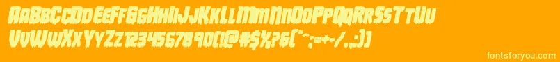 Czcionka Deathbloodboldital – żółte czcionki na pomarańczowym tle