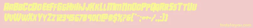 Deathbloodboldital-Schriftart – Gelbe Schriften auf rosa Hintergrund