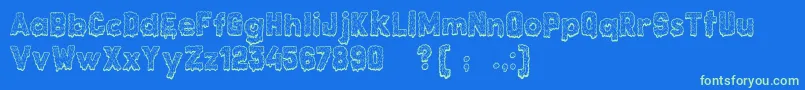 Monstrocity Font – Green Fonts on Blue Background
