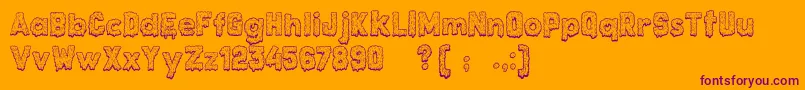 Monstrocity Font – Purple Fonts on Orange Background
