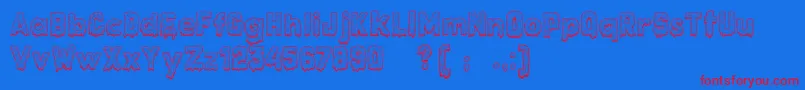 Monstrocity Font – Red Fonts on Blue Background