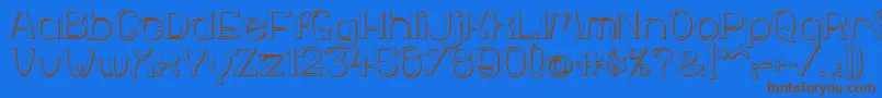 YiggivooUc3D Font – Brown Fonts on Blue Background