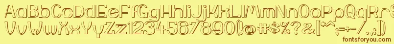 YiggivooUc3D Font – Brown Fonts on Yellow Background