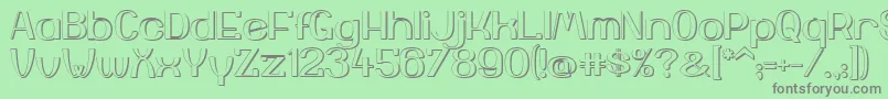 YiggivooUc3D Font – Gray Fonts on Green Background