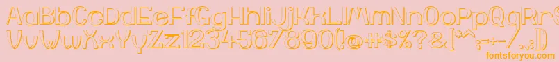 YiggivooUc3D-Schriftart – Orangefarbene Schriften auf rosa Hintergrund