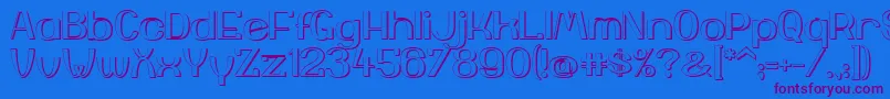 YiggivooUc3D Font – Purple Fonts on Blue Background