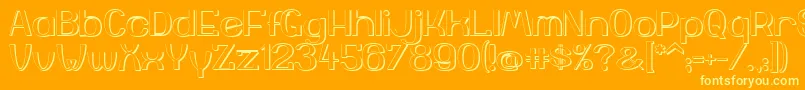 YiggivooUc3D-Schriftart – Gelbe Schriften auf orangefarbenem Hintergrund