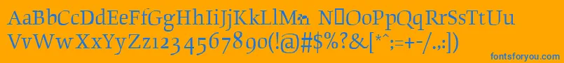 Beowolfserifr23 Font – Blue Fonts on Orange Background