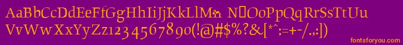 Beowolfserifr23 Font – Orange Fonts on Purple Background