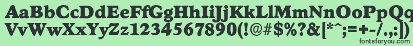 フォントStratfordserialBlackRegular – 緑の背景に黒い文字