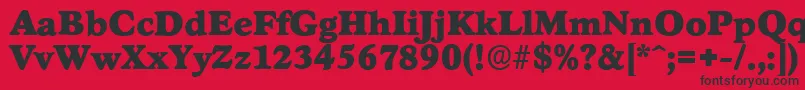 フォントStratfordserialBlackRegular – 赤い背景に黒い文字