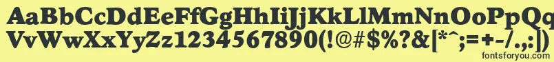 StratfordserialBlackRegular Font – Black Fonts on Yellow Background