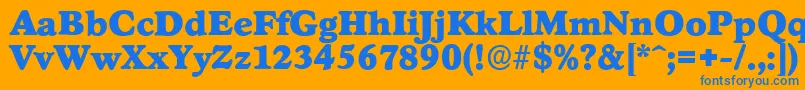 StratfordserialBlackRegular Font – Blue Fonts on Orange Background