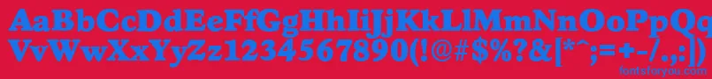 StratfordserialBlackRegular Font – Blue Fonts on Red Background