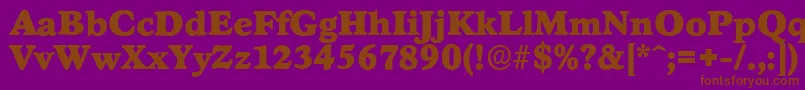 StratfordserialBlackRegular Font – Brown Fonts on Purple Background