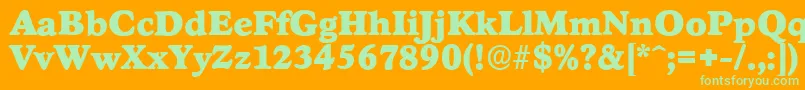 StratfordserialBlackRegular Font – Green Fonts on Orange Background