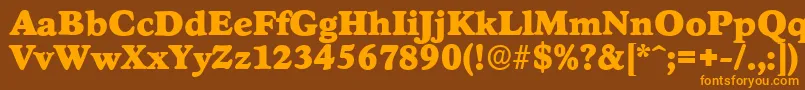 StratfordserialBlackRegular Font – Orange Fonts on Brown Background