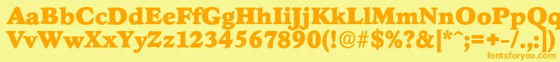 StratfordserialBlackRegular Font – Orange Fonts on Yellow Background