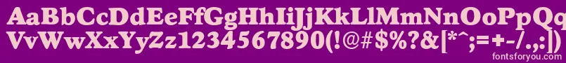 StratfordserialBlackRegular Font – Pink Fonts on Purple Background