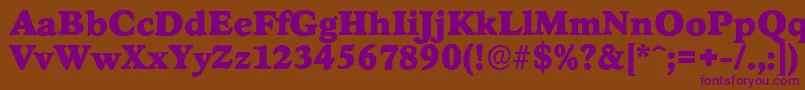 StratfordserialBlackRegular Font – Purple Fonts on Brown Background