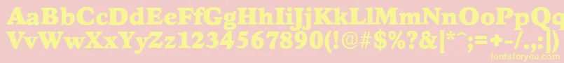 StratfordserialBlackRegular Font – Yellow Fonts on Pink Background