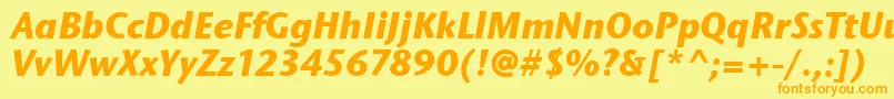 StoneSansItcTtBolditalic Font – Orange Fonts on Yellow Background