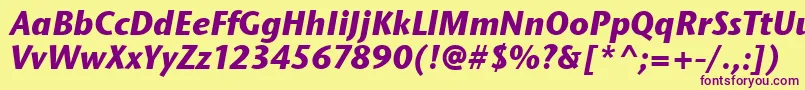 StoneSansItcTtBolditalic Font – Purple Fonts on Yellow Background