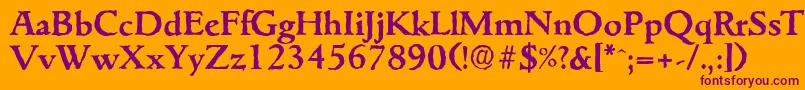 GouditaantiqueBold Font – Purple Fonts on Orange Background