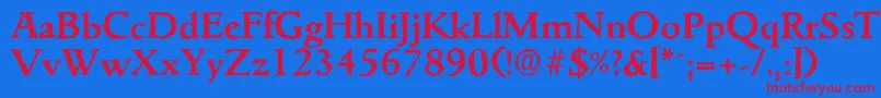 GouditaantiqueBold Font – Red Fonts on Blue Background