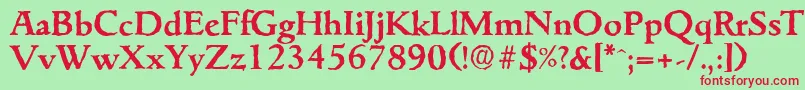 GouditaantiqueBold Font – Red Fonts on Green Background