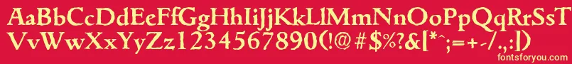 GouditaantiqueBold Font – Yellow Fonts on Red Background