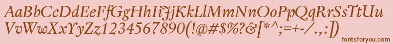 More about RegentProItalic Font RegentProItalic Font – Brown Fonts on Pink Background