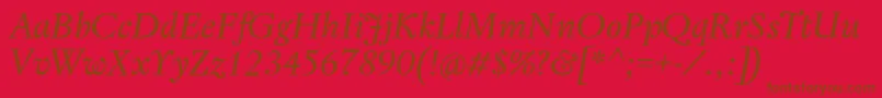 RegentProItalic Font – Brown Fonts on Red Background