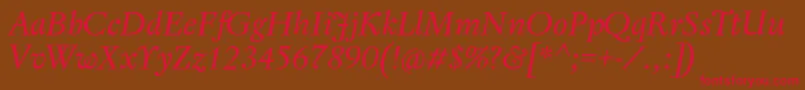RegentProItalic Font – Red Fonts on Brown Background