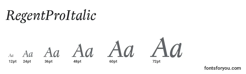 RegentProItalic Font Sizes
