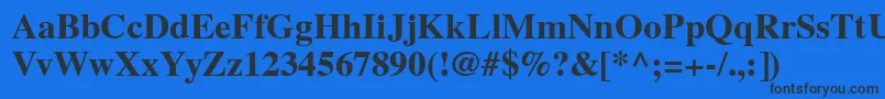 VremyaBold Font – Black Fonts on Blue Background