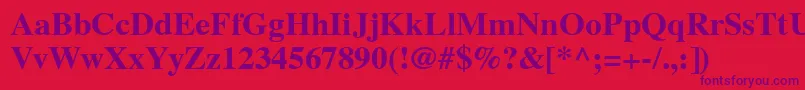 VremyaBold Font – Purple Fonts on Red Background