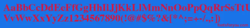 VremyaBold Font – Red Fonts on Blue Background