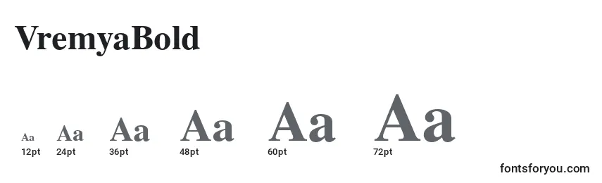 Размеры шрифта VremyaBold