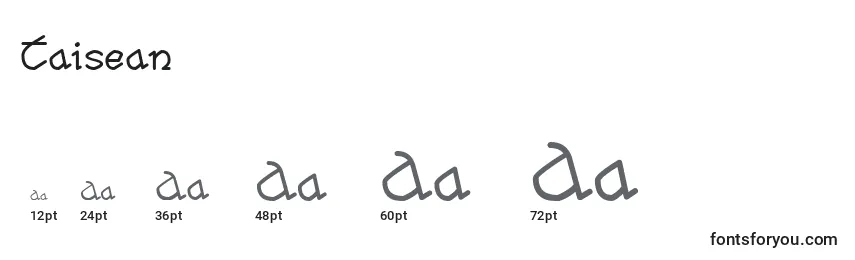 Taisean Font Sizes