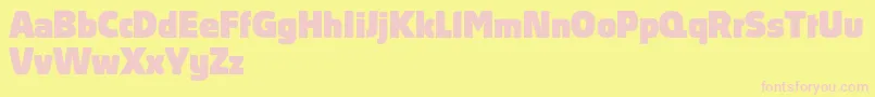 AbsolutProBlack-fontti – vaaleanpunaiset fontit keltaisella taustalla