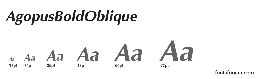 AgopusBoldOblique Font Sizes