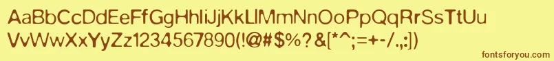 PfaquaLight Font – Brown Fonts on Yellow Background