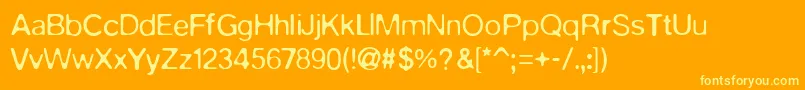 PfaquaLight Font – Yellow Fonts on Orange Background