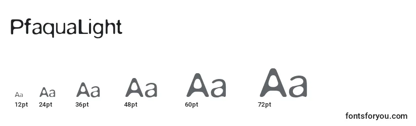 PfaquaLight Font Sizes