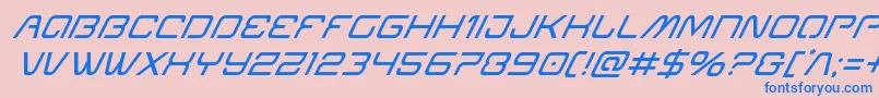 Miraclemercurysuperital-fontti – siniset fontit vaaleanpunaisella taustalla